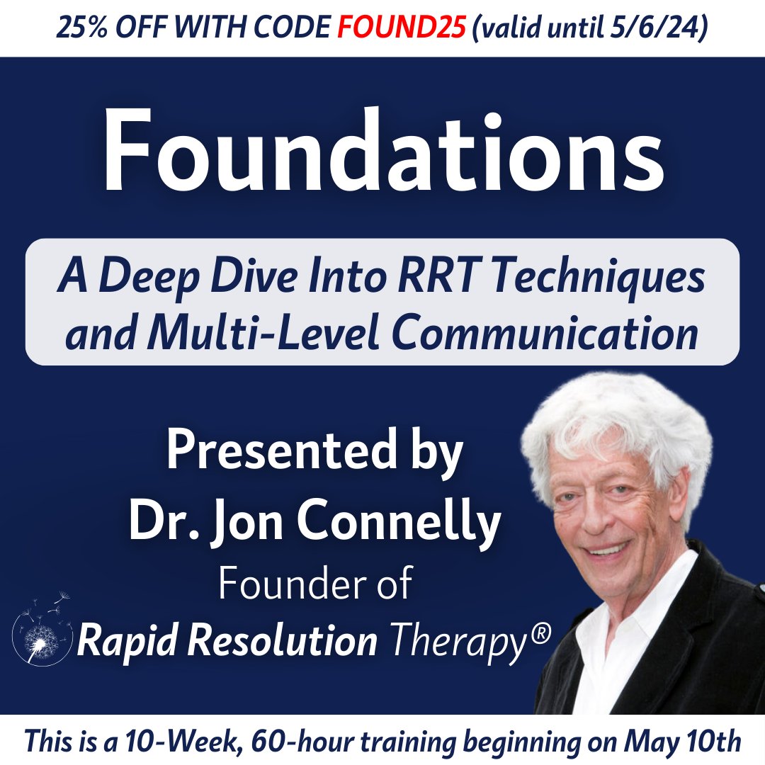 For a limited time, get 25% off of Foundations with the code FOUND25

This training is for anyone looking for a useful way to see more clearly, resolve trauma, and apply a new way of thinking in their lives and the lives of their clients. Learn more here: ow.ly/ZXaZ50RqOea