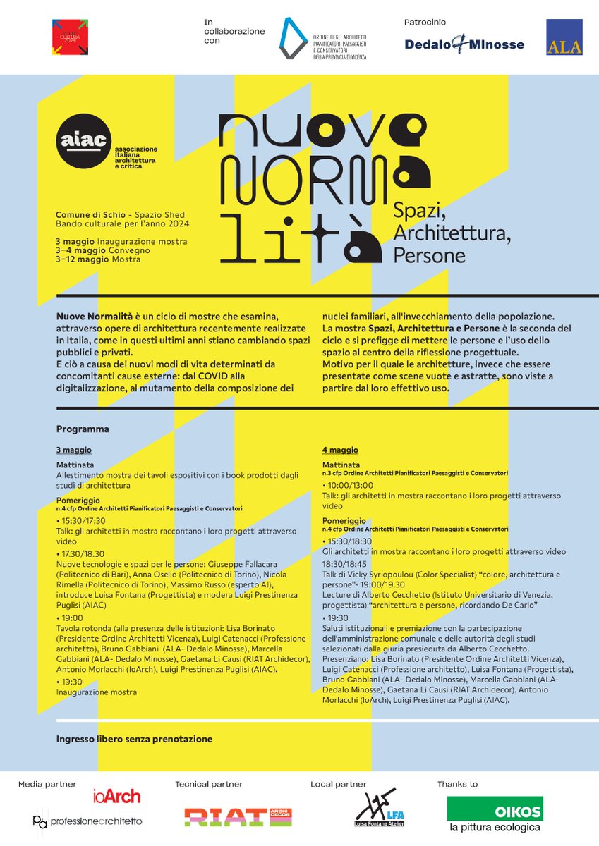 ComunediSchio's tweet photo. “Nuove Normalità: Spazi, architettura e persone” mostra e convegno che si prefigge di mettere le persone e l’uso dello spazio al centro della riflessione progettuale. https://t.co/LWucArOpZ5