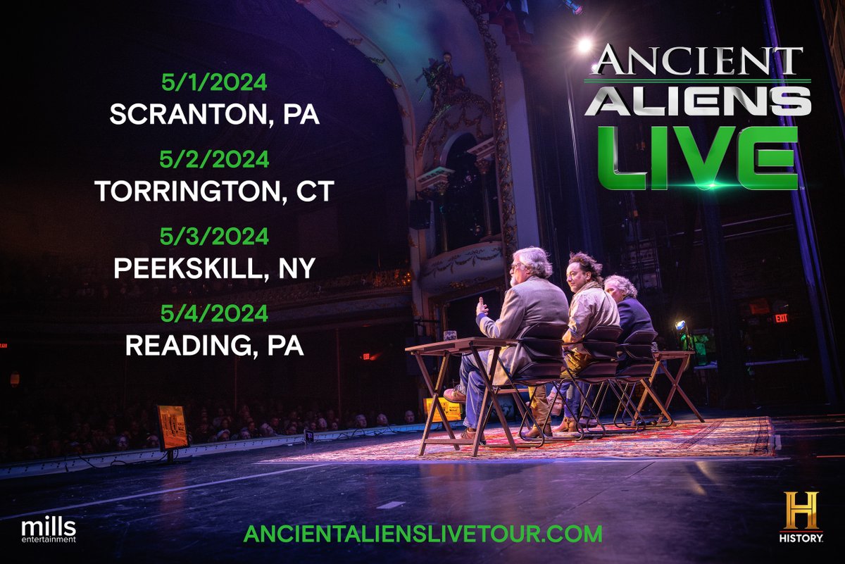 #AncientAliensLive starts May with 4 shows this week! Tickets are going fast at ancientalienslivetour.com