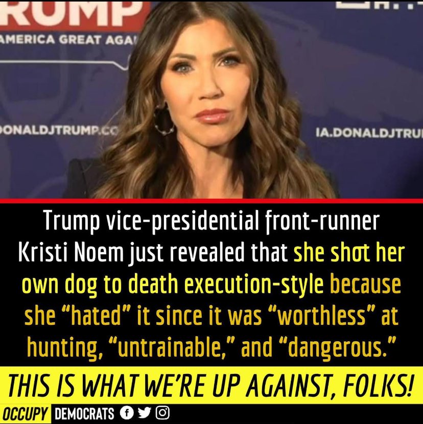 Her kids came home from school and wondered where their puppy was. 😡 #KristiNoem #PuppyKiller