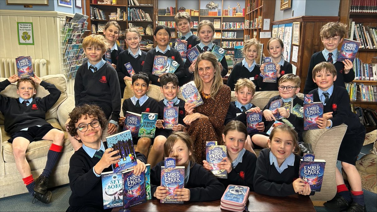 Fabulous to welcome @abielphinstone back to Cargilfield for a book signing session and to talk to us about her new book EMBER SPARK & THE THUNDER OF DRAGONS! #cargilfieldconnected