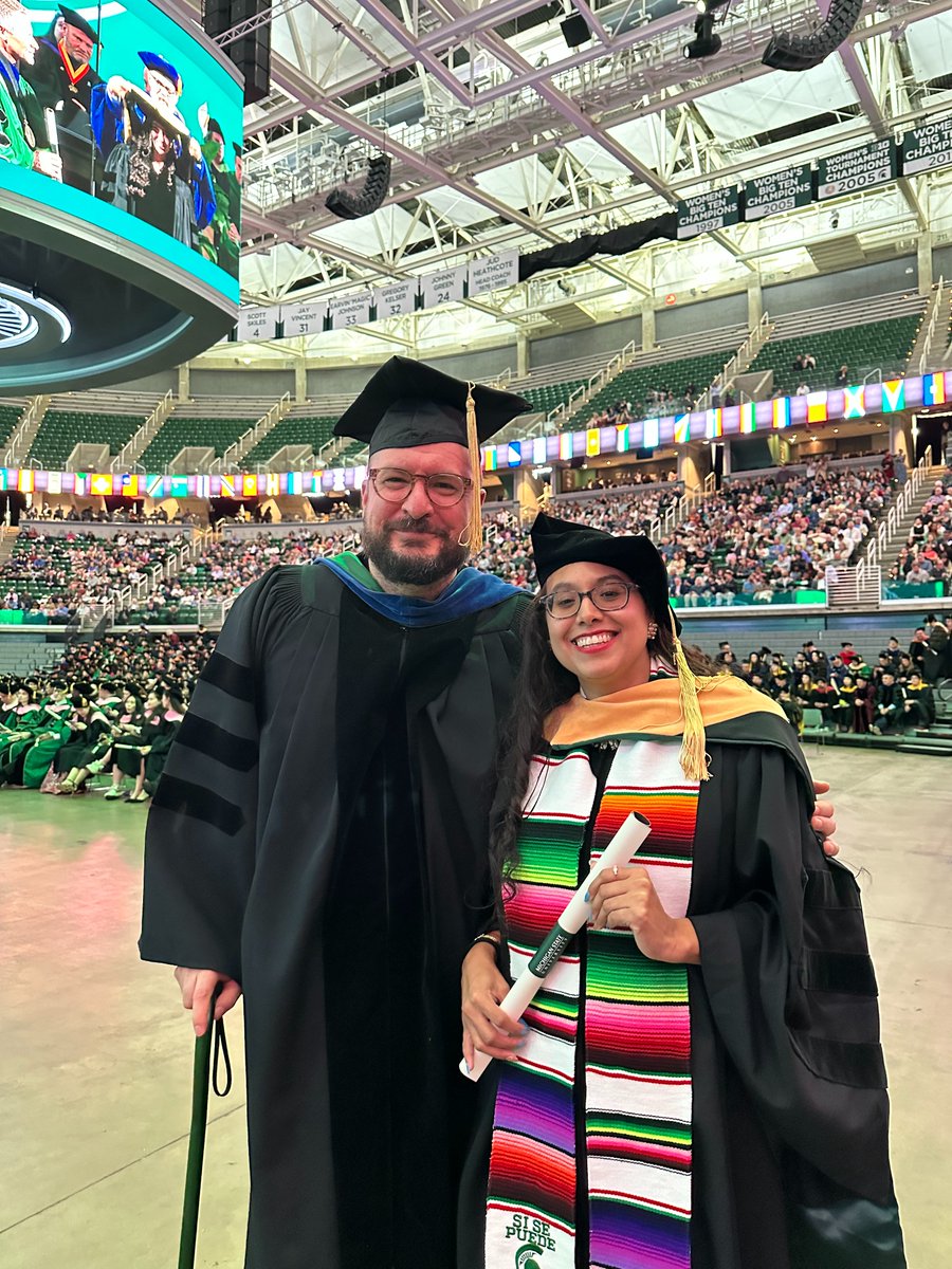 Congrats to our PhD grad students who celebrated their achievements at the commencement ceremony! 🎓

We are so proud of your years of curiosity, dedication, & hard work. Thank you for striving to make our world a better place each and every day! 💚

#PhDGraduation #MSUPsychology