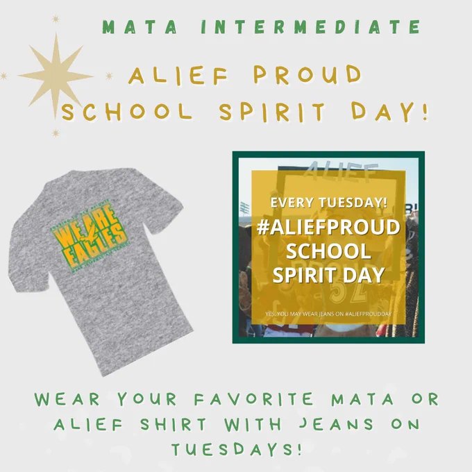 All Alief ISD students and staff are encouraged to wear their favorite Alief attire every Tuesday for the 23-24 school year! #WeAreAlief #AliefProud