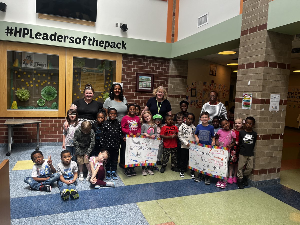 Mrs. Blow and Mrs. Kilburn's class showing appreciation to our Hillpoint Office Administration Appreciation!  Thank you to Mrs. Pendleton and Mrs. Sanders for what you do! #webringthefire🔥 #hpleadersofthepack #administrativeassistantsweek