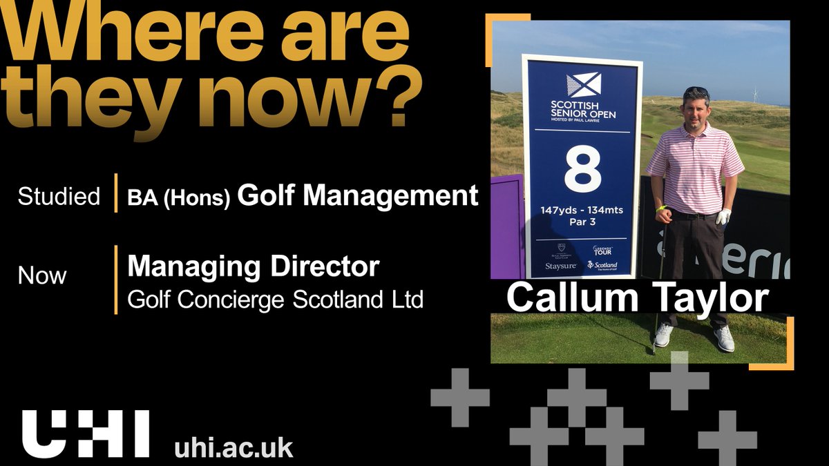 Where are they now? ➕ #UHIAlumni Callum Taylor studied golf management @UHI_NWH #Dornoch campus and is now the owner of Golf Concierge Scotland Ltd, a golf tour operator business, which arranges golf trips for international tourists visiting Scotland: uhi.ac.uk/watn