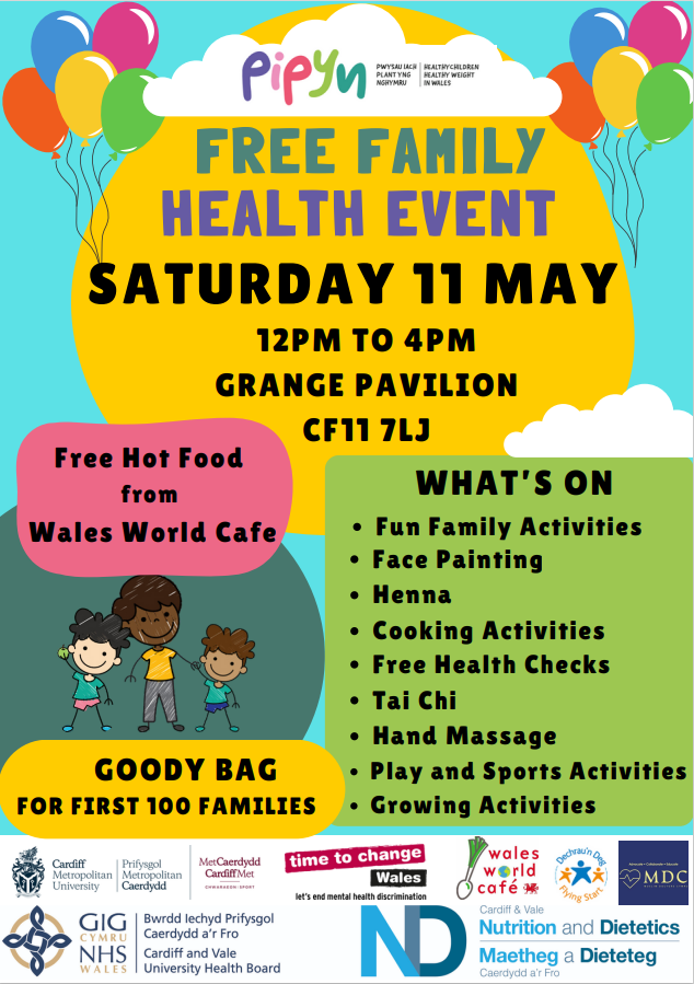 We are looking forward to our FREE family health event @Grange_Pavilion. Fun activities for all the family. We are thrilled to be working with partners to deliver a range of health, wellbeing & play activities. Free hot food & limited goody bags