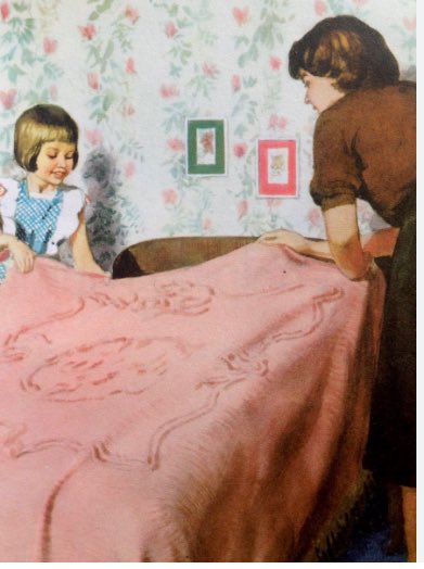 Peeps of a certain age..
Who remembers these ..
the candy striped brushed cotton sheets of the 60/70’s..
My nanny had them and I loved them ..
So soft and comfy ..
Weren’t they the best sheets in the world ..?
Topped off with a candle wick bedspread to keep you toasty and warm ♥️
