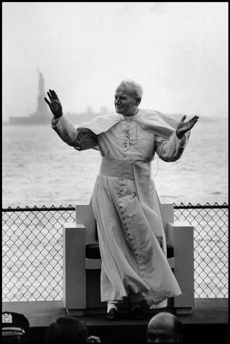 Pope John Paul II in New York, 1979. I was living there at the time. I took a break from the menial job I had then, handing out risqué leaflets to passersby, to go see JPII at St. Patrick's Cathedral, thereby progressing from the ridiculous to the sublime.