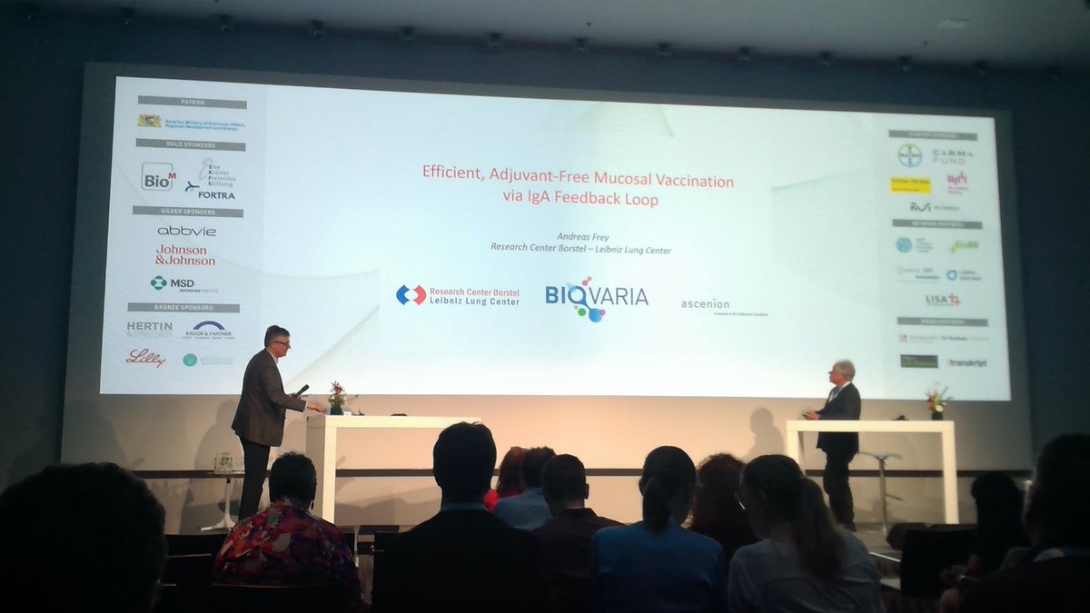 Bringing the second presentation stream to an end is Dr. Andreas Frey from @FZBorstel, as he shares insights into an efficient, adjuvant-free mucosal vaccination via IgA feedback loop. Visit poster A4 to learn more. #BioVaria #Infection #Vaccines