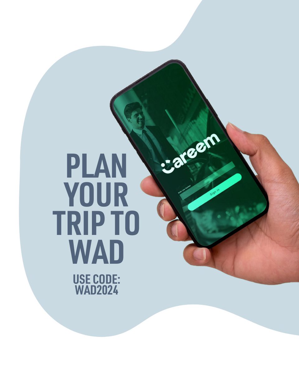 Planning your trip to #WAD2024? Let @CareemUAE be your ride! 🚗 Enjoy 20% off 2 rides per day from 02 – 05 May 2024, for pick up and drop off to Dubai World Trade Centre. Simply use the code: WAD2024 when booking your Careem ride. #WorldArtDubai