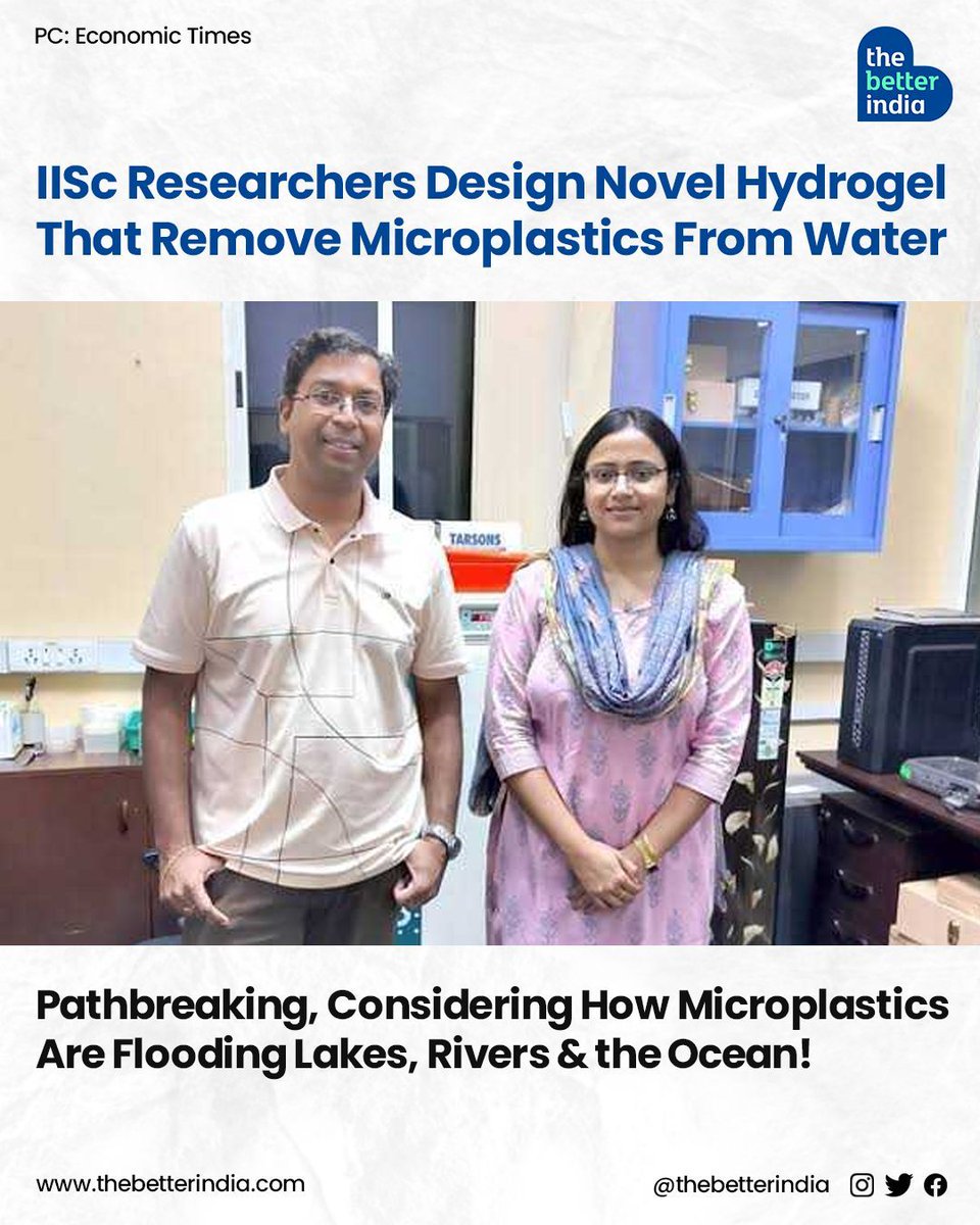 Exciting News from IISc! 

Researchers at the Indian Institute of Science (IISc) have developed a promising solution to the growing problem of microplastic pollution in water.

#IISC #Research #Microplastics #WaterPollution #Sustainability #Hydrogel