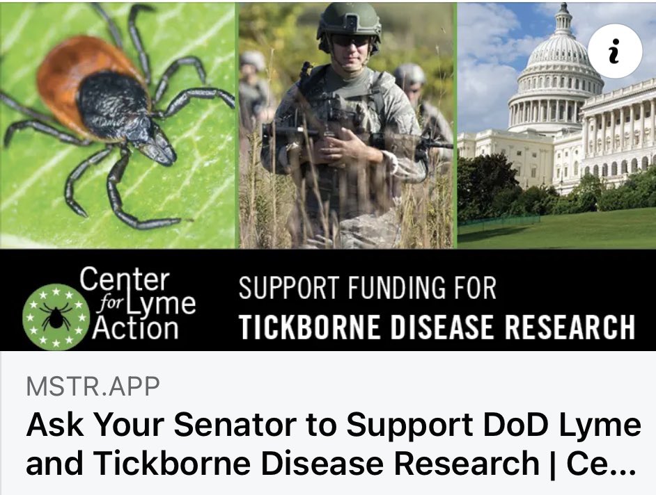 This is an easy way to ask your Senators to support more funding for Lyme research. Deadline for your action is May 1st. Why not do it right now? mstr.app/c6ba02f9-acf3-…