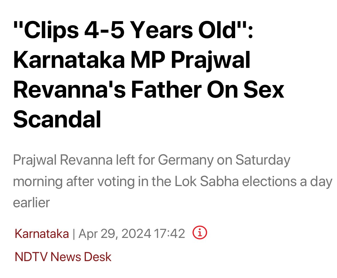 Okay guys. My apologies. We should forget and move on. Probably we should honor the honorable Prajwal Revanna Ji