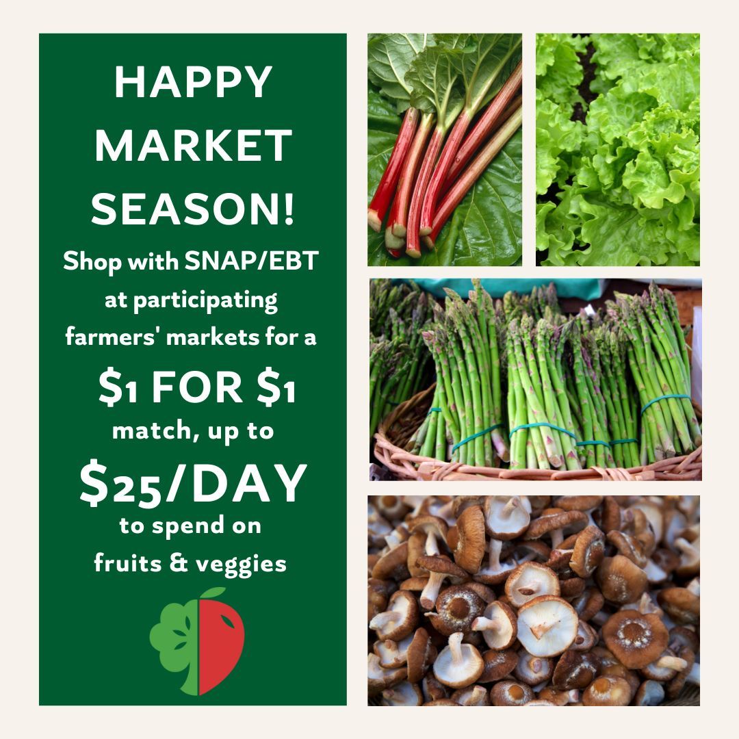 Seasonal farmers markets are starting back up! Happy opening week to many participating Produce Perks locations. Visit buff.ly/3ekv9On to find a participating market near you!