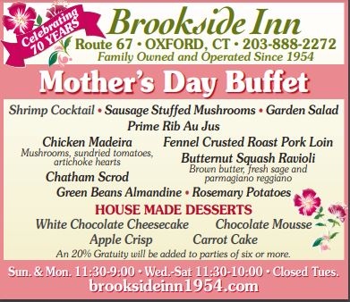 Mother's Day Buffet at The Brookside Inn.  Reservations Recommended:
203-888-2272
#brooksideinnrestaurant #buffet #mothersday #primerib #brooksideinn1954.com
