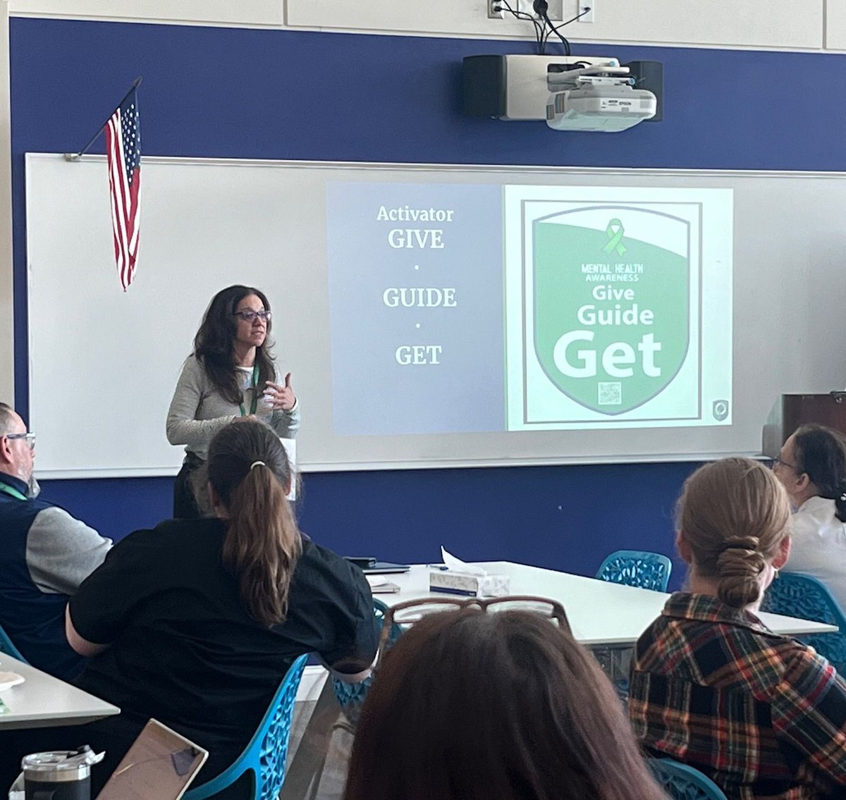 Ms. Goldstein spoke to the lead teachers to share all of the events and resources we have planned for Mental Health Awareness Month. #HawkTalk #CareerTechEd #CreateEncouragePromoteDevelop #ENSATS