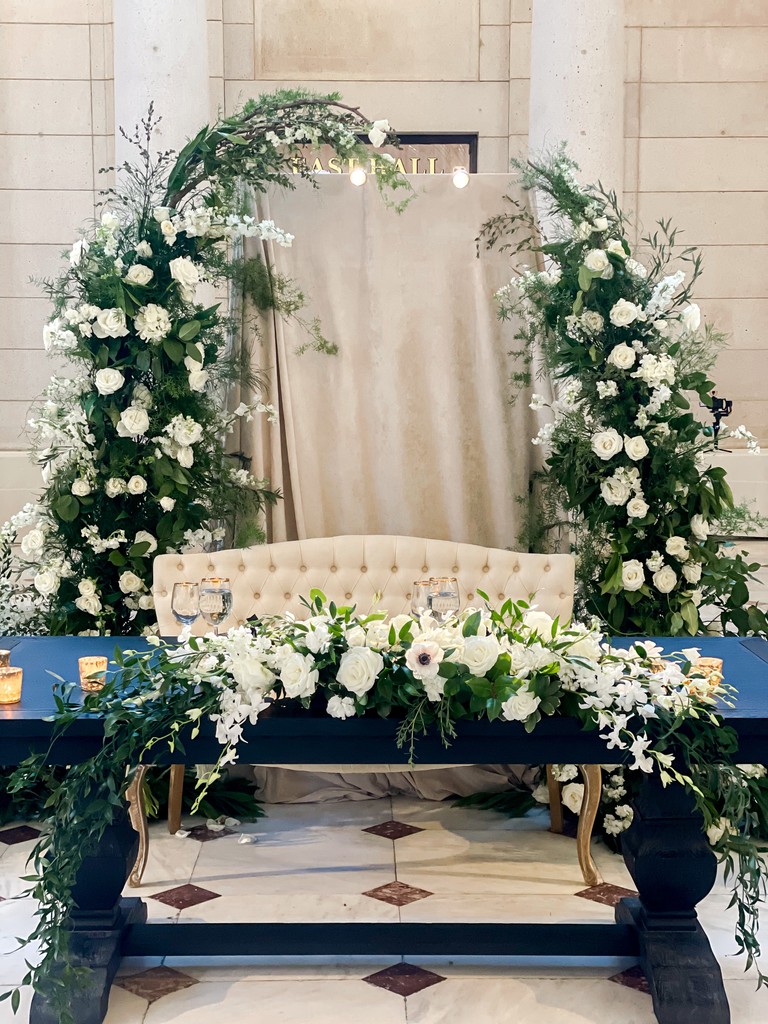 This beautiful @marriageandmimosas wedding for J & A  was
filled with florals, elegant accents, and an amazing team of vendors!

#DesignCuisineEvents #eventsatunionstation #unionstationevents #unionstation #DC #WashingtonDC #dcweddingplanners #dcweddings #dcbrides #weddings