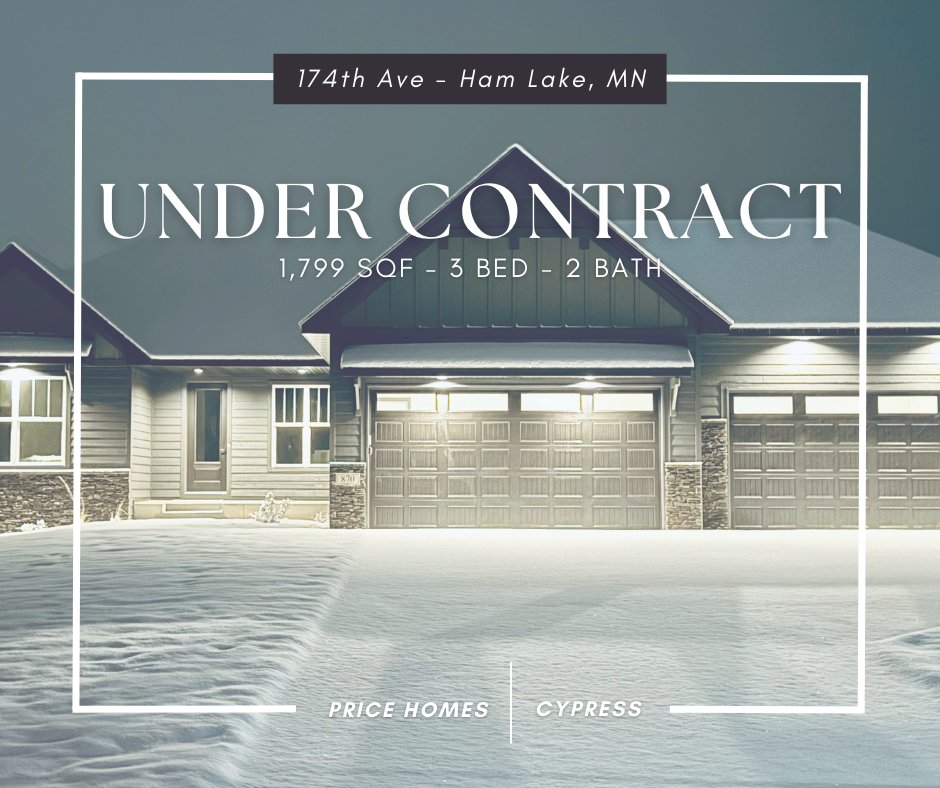 📝 Under Contract 🏠 Our CYPRESS Model in Ham Lake just SOLD! ✨ See this spacious floor plan here: hubs.ly/Q02tNkJz0 #undercontract #newconstruction #modelhome #pricehomesmn