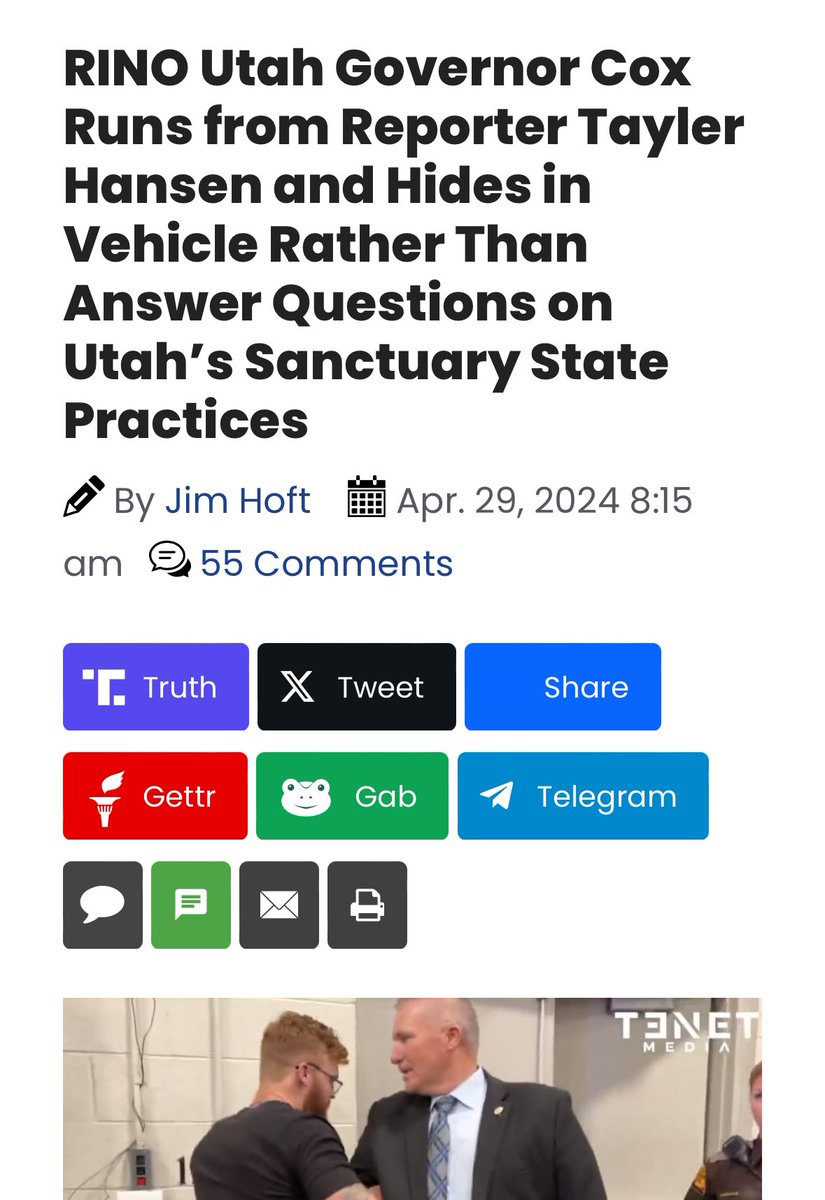 How are Utahns who are concerned about our sanctuary state status supposed to #DisagreeBetter when we have a governor who refuses to participate in a discussion? #utpol #Lymanforutah thegatewaypundit.com/2024/04/rino-u…