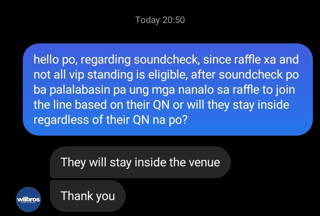 this is so UNFAIR @WilbrosLive! the membership pre-sale is useless at this point if ipprioritize niyo yung mga soundcheck winners na pwede naman bumalik sa queueing with their ORIGINAL QN along with the rest of the standing ticket holders 😓