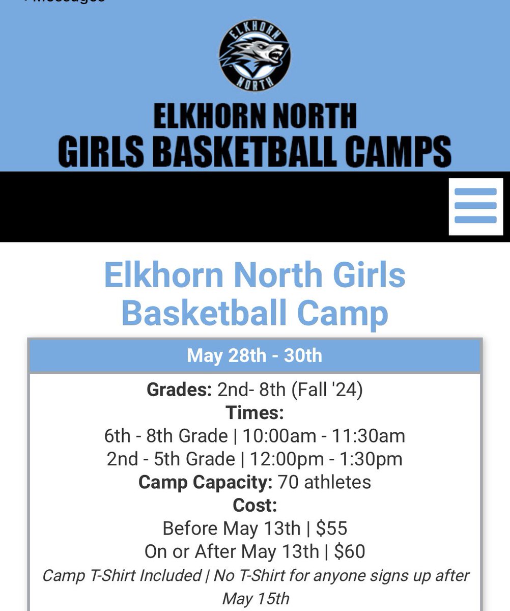 Registration is now open for the Elkhorn North Girls Basketball Camp
register by May 13 🏀⬇️
elkhornnorthgirlsbasketballcamps.com/elkhorn-north-…
