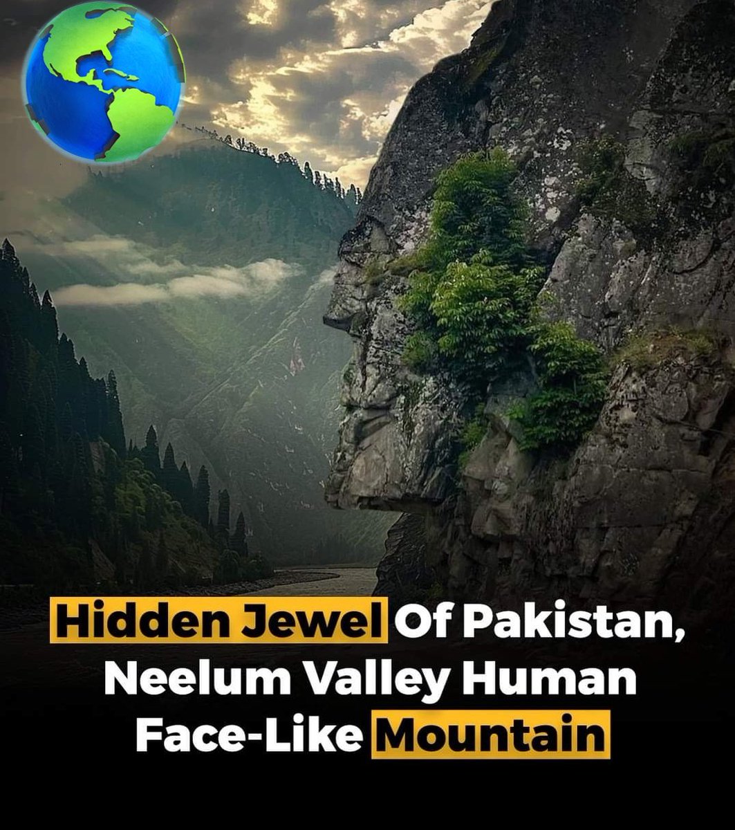 پاکستان کے دور دراز شمالی علاقوں میں ایک پوشیدہ خزانہ ہے - ایک پہاڑ جس کا قدرتی طور پر بنا ہوا چہرہ ہے جو انسان سے ملتا جلتا ہے۔  یہ ارضیاتی عجوبہ وادی نیلم میں واقع ہے، جو کہ ملک کے خوبصورت ترین مقامات میں سے ایک ہے۔
#humanface
#neelam
#Pakistan
#tourism