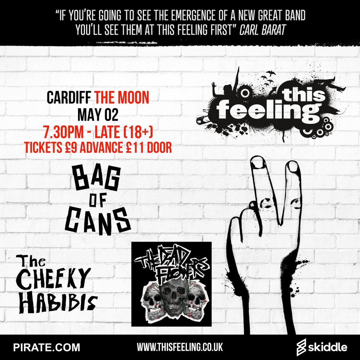 Coming up this week : Thursday 🎸 Cardiff @TheMoonCardiff w/ @BagofCans3 #TheCheekyHabibis & #TheDeadFlowerz 🎟 skiddle.com/whats-on/Cardi… 🎶open.spotify.com/playlist/4ZNgT…