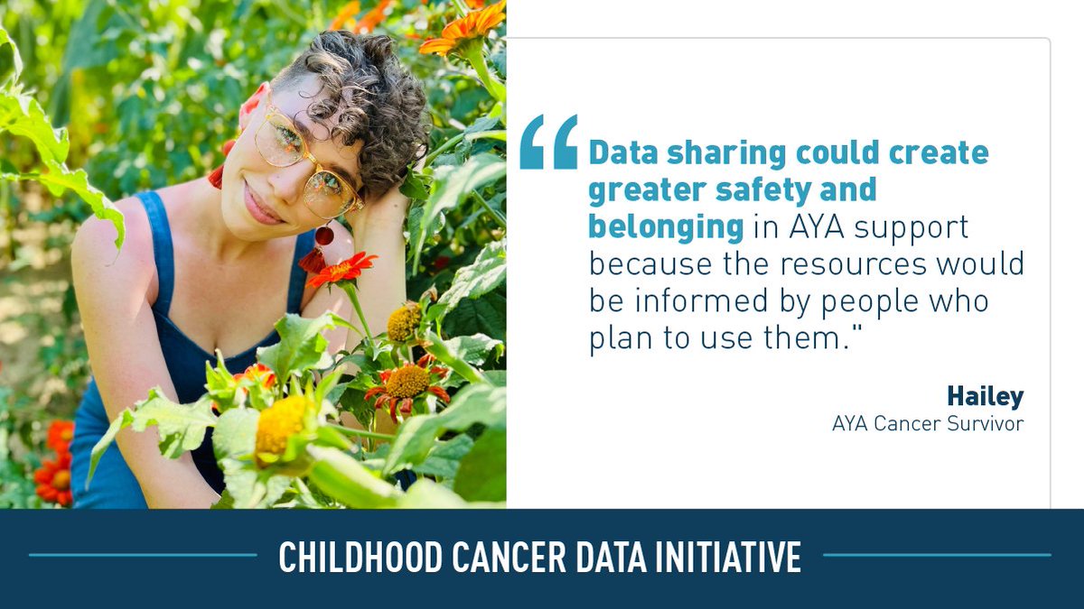 theNCI's tweet photo. Hailey is a childhood cancer survivor who identifies as queer. They are working to increase support for adolescent and young adults (AYAs) with cancer, including those who identify as LGBTQIA+. Read their story: https://t.co/9lcZgIDjqV #DataForChildhoodCancer #AYASCM https://t.co/L5DT3qtkjL