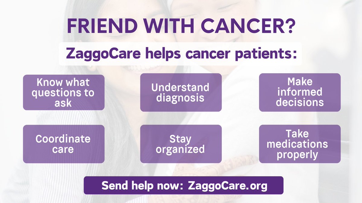 Friend with #cancer? Help them manage their care by sending an award-winning ZaggoCare today: bit.ly/3vYsY9c

#GiftForCancerPatients #CancerTreatment #BreastCancer #ColonCancer #LungCancer #PancreaticCancer #BrainCancer #LiverCancer #HeadAndNeckCancer #RareCancers
