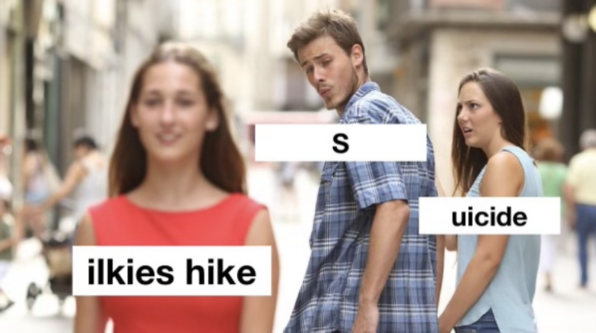 Could you really blame 'S' for choosing silkies hikes, though? 🤪 Jokes aside, we've made it our mission to use humor and camaraderie to change the tide. When you have the choice, choose to put on your favorite pair of silkies & walk alongside your fellow brothers & sisters. 🇺🇸