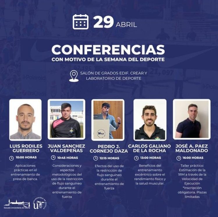Juan Sánchez-Valdepeñas (@juansanchezval) on Twitter photo Conferencia en la <a href="/euosuna/">Escuela Universitaria de Osuna</a> sobre aspectos metodológicos y consideraciones del uso del BFR durante el entrenamiento de fuerza. Gracias a la organización por la invitación. Un lujo estar con estos ponentes! Conferencia en la <a href="/euosuna/">Escuela Universitaria de Osuna</a> sobre aspectos metodológicos y consideraciones del uso del BFR durante el entrenamiento de fuerza. Gracias a la organización por la invitación. Un lujo estar con estos ponentes!