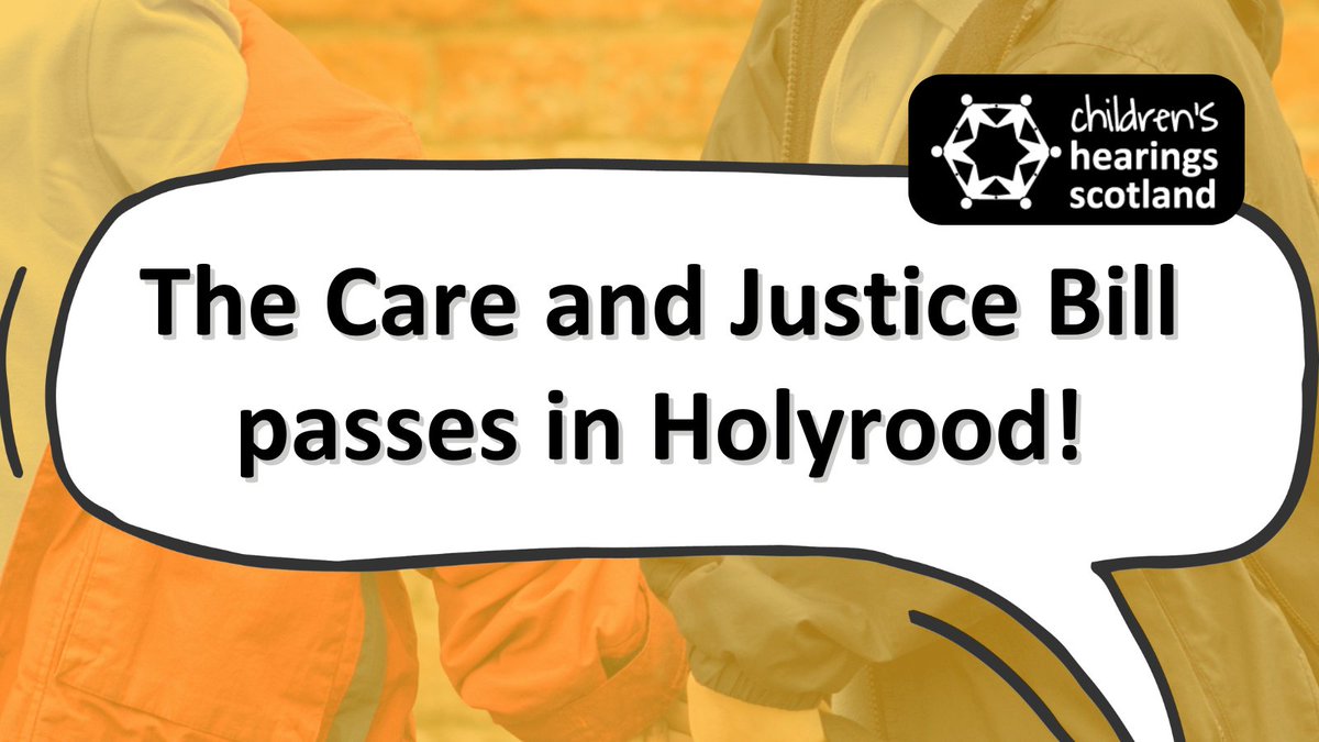 Children's Hearings Scotland welcomes the passing of the Children (Care and Justice) (Scotland) Bill. When this Bill becomes law, the hearings system will open to all 16- and 17-year-olds. chscotland.gov.uk/about-us/lates… 📰