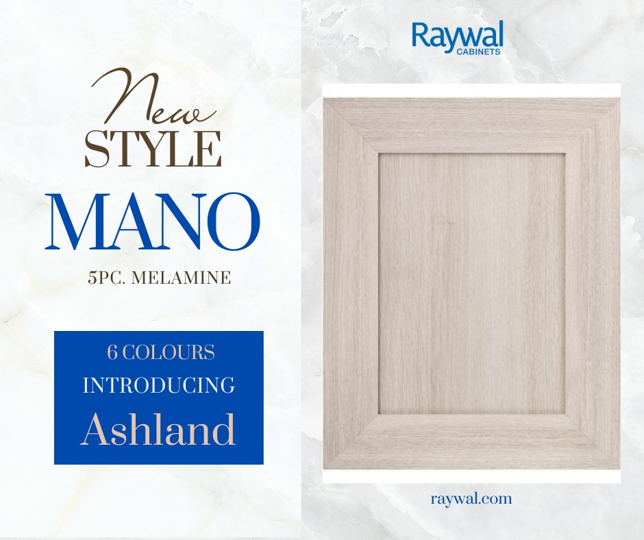 Contemporary and chic Ashland in our new Mano Door Style.

#Ashland #Mano #5pc.MelamineDoor
#raywal #raywalcabinets #canadianmade #cabinets
