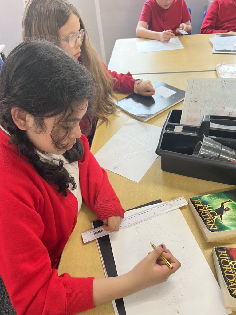 AberfordPrimary's tweet photo. Class 4 have spent time creating their 2 point perspective graffiti wall 😀 #vanishingpoints Finished works of art to follow … https://t.co/wCbocCPFXk