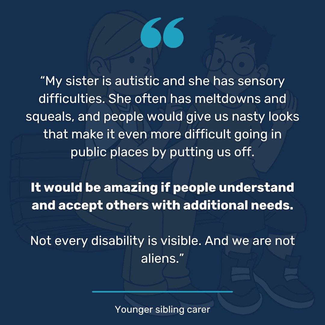 The recent survey released by @Sibs_uk gives examples of how caring for siblings with a disability can have a big impact on young carers’ lives. Young sibling carers need more support for a fair future.