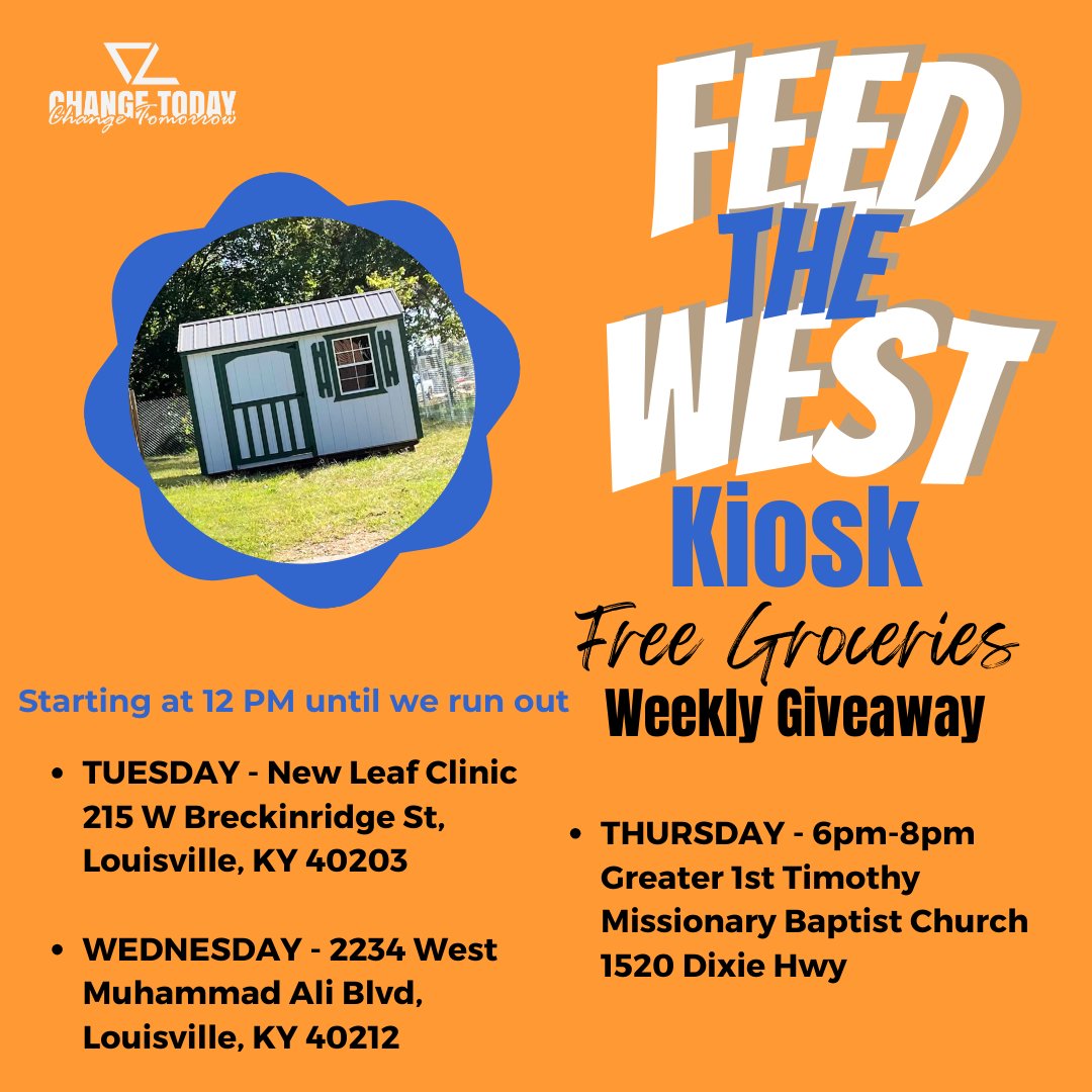 🥕 Don't forget to swing by our Feed the West Kiosk starting at 12 this week! We'll be serving up some fresh groceries until we run out, so come early! And of course, we've got free groceries for you because #ProvidingisPrevention. See you there! 🥕
