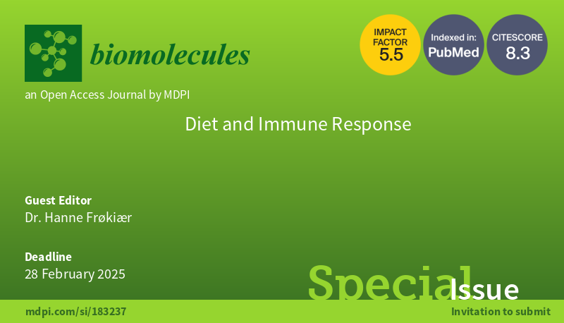 Don't Miss Out! 📚 Explore 'Diet and Immune Response' Special Issue guest edited by Dr. Hanne Frøkiær. ⏰ Deadline: Feb 28, 2025. Explore now: brnw.ch/21wJhwO #Immunity #Diet #SpecialIssue