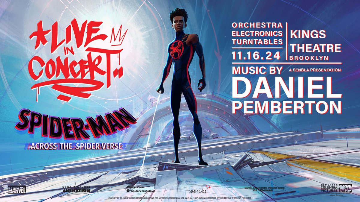 🕸️ JUST ANNOUNCED 🕸️ Brooklyn, we're returning to the Spider-verse! The animated film series returns with a live orchestra on 11/16. Our spidey-senses are tingling as tickets go on sale this Friday at 10 am at bit.ly/49NhkiI 🕷️