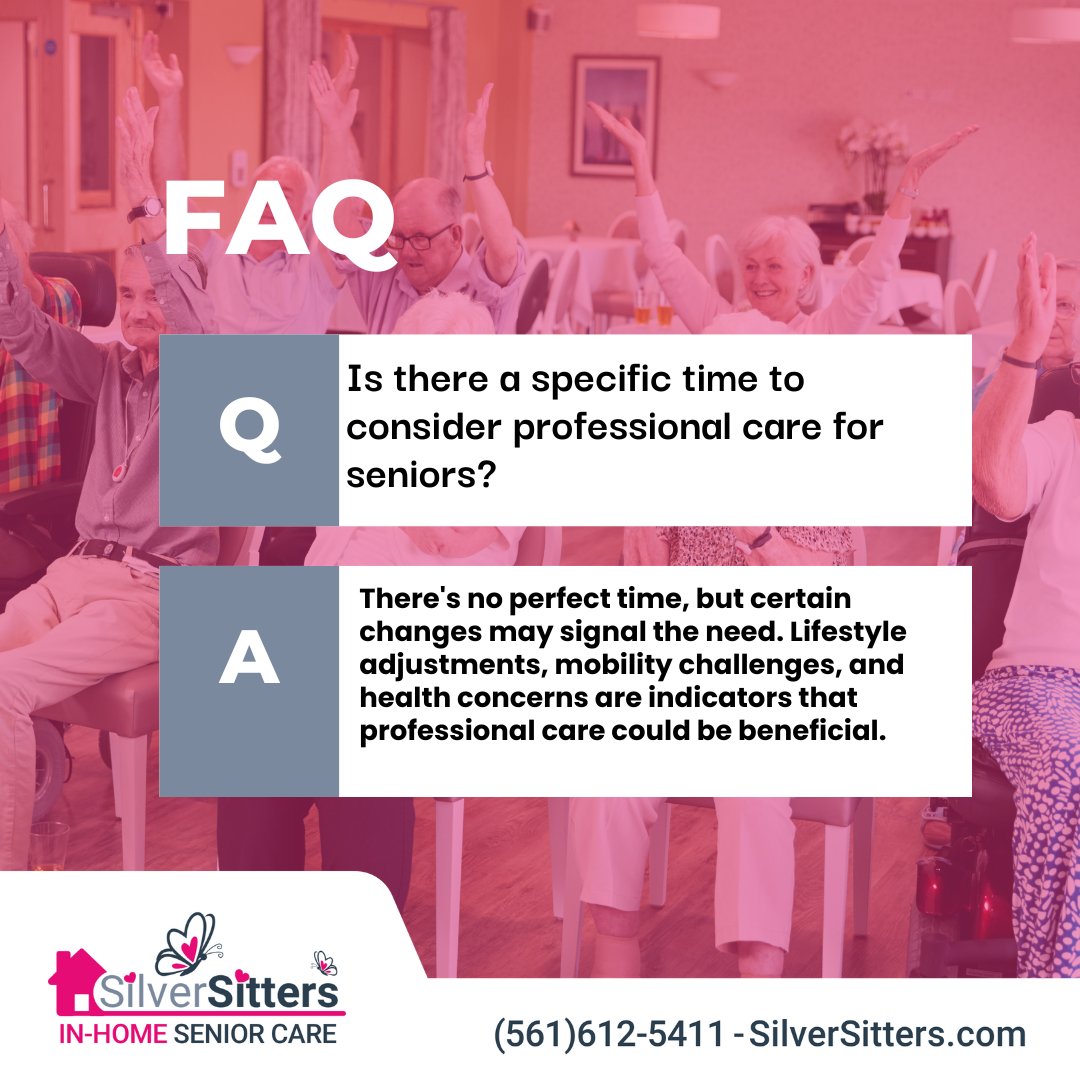 Concerned about your loved one's well-being? Lifestyle changes, mobility challenges, and health issues may be signals for professional care. Contact us at (561) 612-5411 to discuss their unique needs. 

 #SeniorCare #caregiving #dementia #alzheimers #elderlycare
