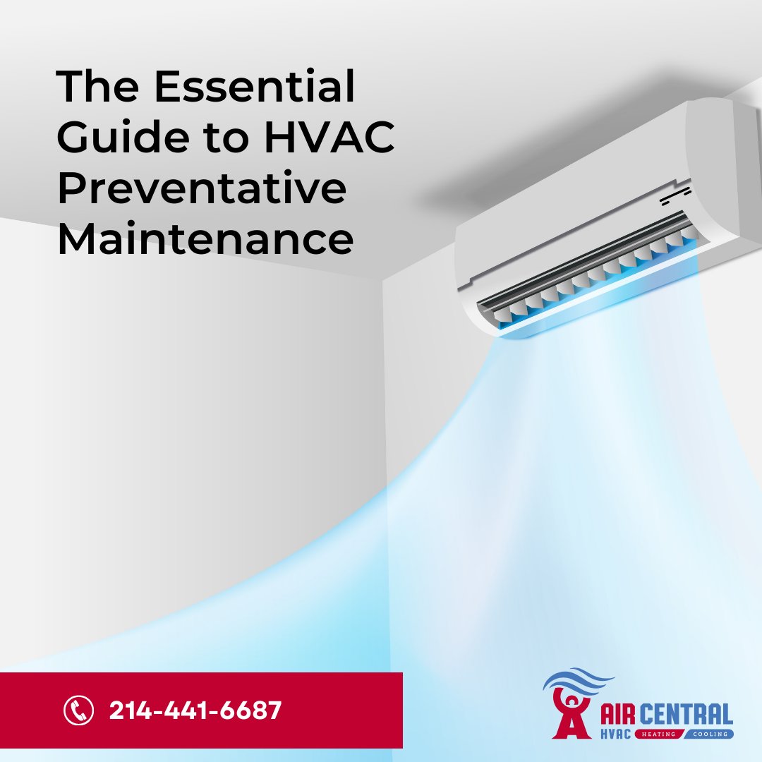 Preventative maintenance is an easy way to ensure the safe and efficient operation of your system.

At least once per year, all systems should be inspected, cleaned, and adjusted to maintain peak performance.

#aircentralhvac #garlandhvac #heatingandcooling #hvacservice #acrepair