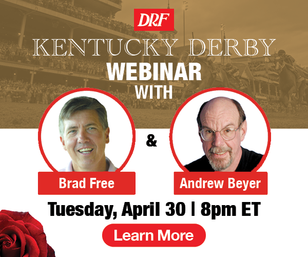 Join Andrew Beyer & @BradFree1 as they use DRF Past Performances to handicap the Kentucky Derby while answering your questions! Submit questions beforehand on our social channels, or using the below form. 🔽🔽 promos.drf.com/webinar?utm_so…