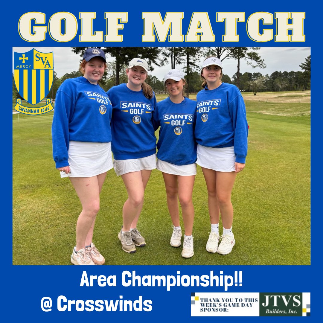 It’s GAME DAY for SVA Golf! Cheer our girls on as they head to the Area Championships at Crosswinds! 

Good luck, ladies! Go Saints!

#svaathletics #stvincentsacademy #GoSaints #savannahga #svahey #womenwholead #blueandgold #golf