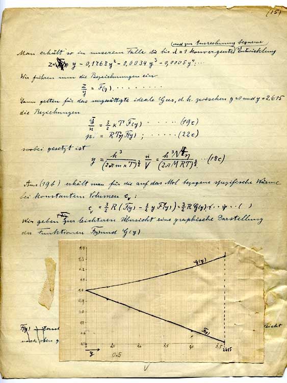 A page from Einstein's 16-page manuscript, dated 1924, found by a student by accident at a university in the Netherlands.