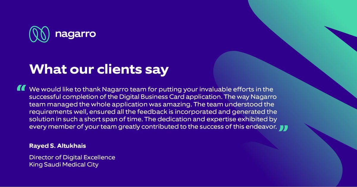 Our #LowCode-based Digital Business Card application wowed @ksmcmedia's digital leaders! Here are their thoughts on our partnership. Learn how we can elevate collaboration & accelerate ROI & time-to-market at the Middle East Low Code No Code Summit 2024! nagarro.com/en/services/lo…