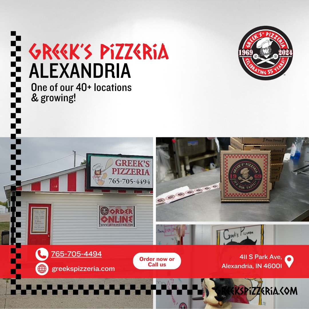 Indulge in Greeks Pizzeria Alexandria's Pizza Paradise Today! 🍕✨ With over 40+ locations and counting, Greek's Pizzeria invites you to savor the local flavor revolution!
#GreeksPizzeria #pizzaperfection #itsourtaste