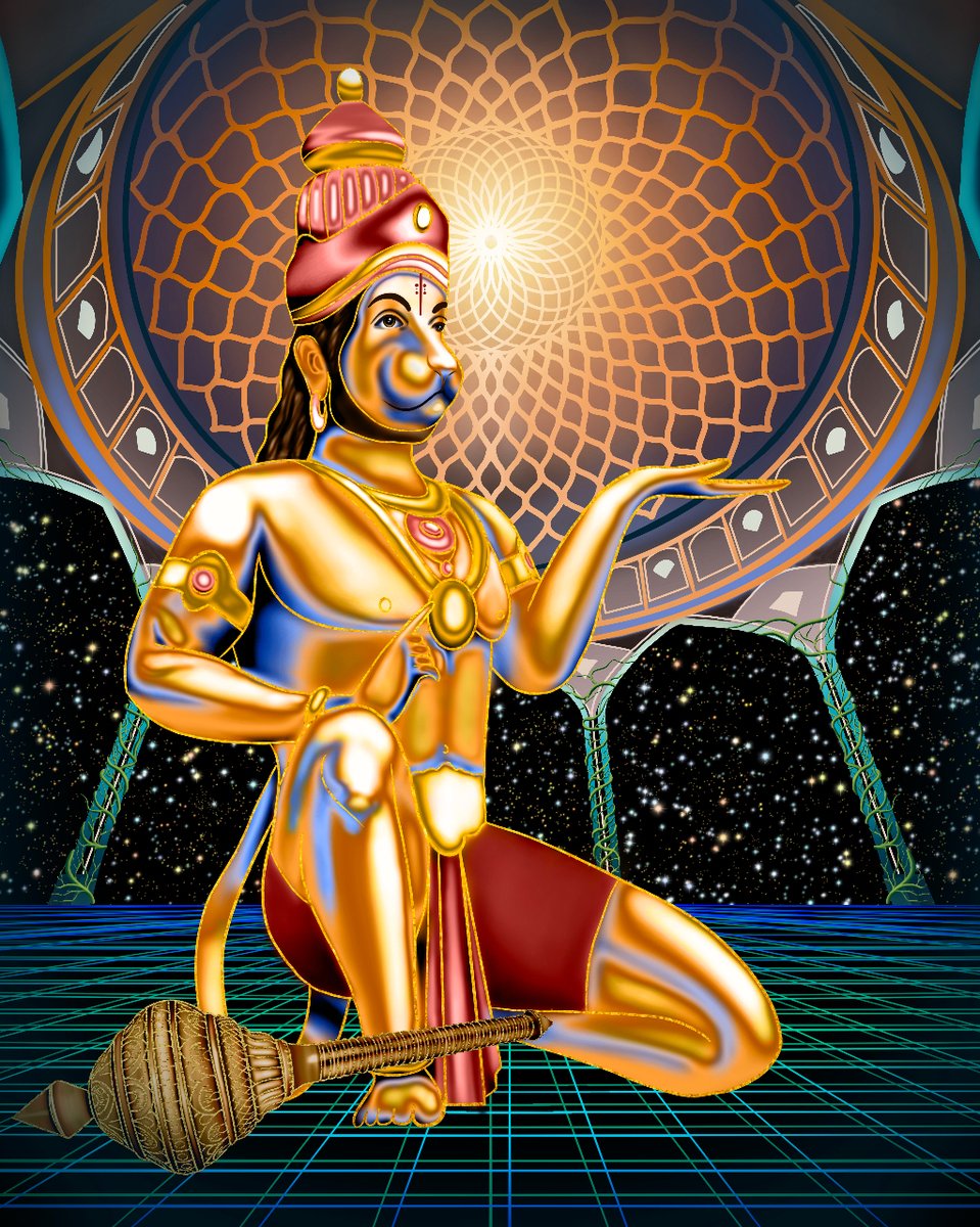 Hanuman's tale, a mirror to our soul,  
Shows us that serving God makes us whole.  
In devotion, in love, a sacred art,  
We find God within, not apart.

#SpiritualArt #VisionaryArt #Hanuman #DevotionalArt #SacredArt #SpiritualJourney #InnerLight #DivineLove