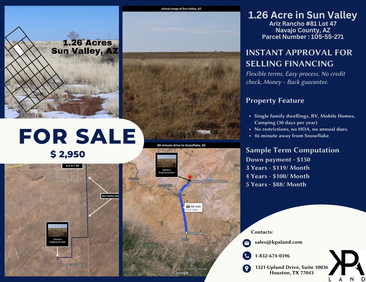 📷 Exciting Opportunity in Sun Valley! 📷📷
We've got an amazing 1.26-acre vacant lot available in the heart of beautiful Sun Valley!

#landinvestment #sunvalley #Arizona #NoCreditCheck #KPALand #LandInvestmentOpportunity #dreamland #arizonalife