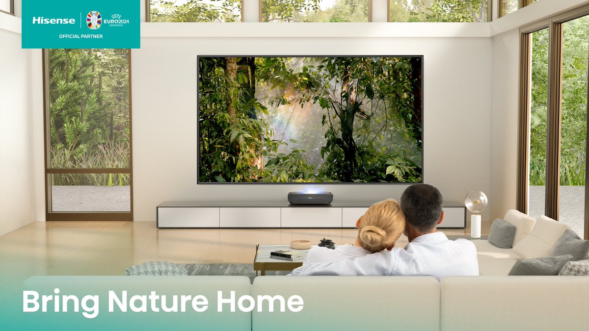 Immerse yourself in the vibrant green world of Hisense Laser TV L9, where breathtaking clarity and lifelike colors seamlessly blend into nature, bringing a cinematic experience right into your home. ✨ #HisenseLaserTV #Technology #Innovation