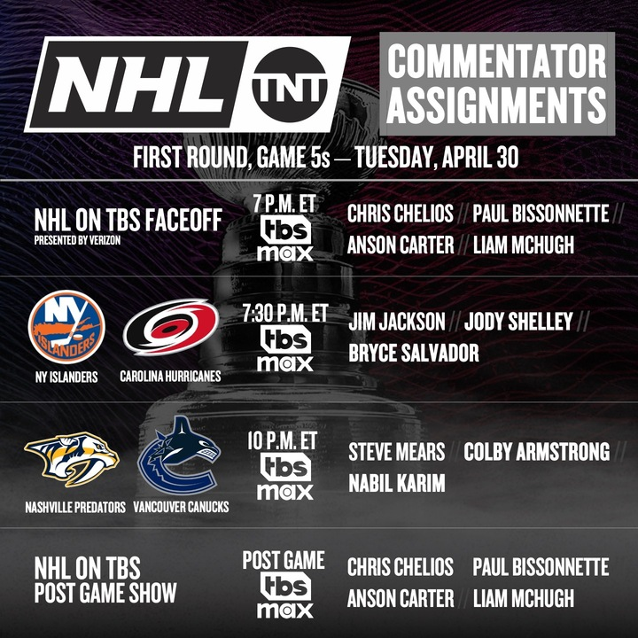 TNT Sports Announces Additional Commentators for 2024 Stanley Cup Playoffs Presented by GEICO - Tuesday, April 30 🏒