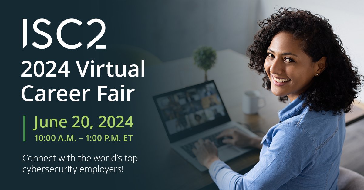 ISC2 is excited to announce the launch of its first Virtual Career Fair where you will be able to connect directly with recruiters in private, one-on-one conversations🤝🎉 Register and attend for free: ow.ly/aZSX50RngAx